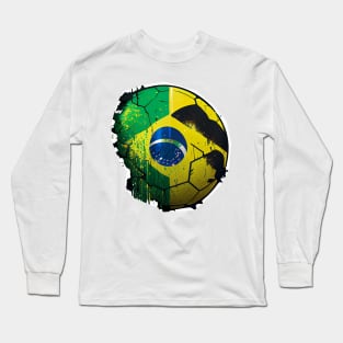 Brazil (Brasil) Football Sticker Long Sleeve T-Shirt